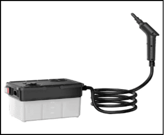 Portable steam cleaner.